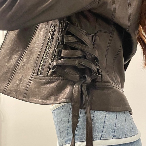 Nannette Lapore Women’s size 4. (XS/S) black moto jacket - Picture 2 of 11